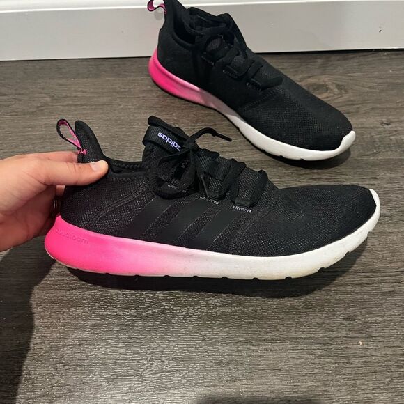 Adidas Cloudfoam Pure 2.0 Running Shoe Black with Pink Ombré 8 - Picture 2 of 6